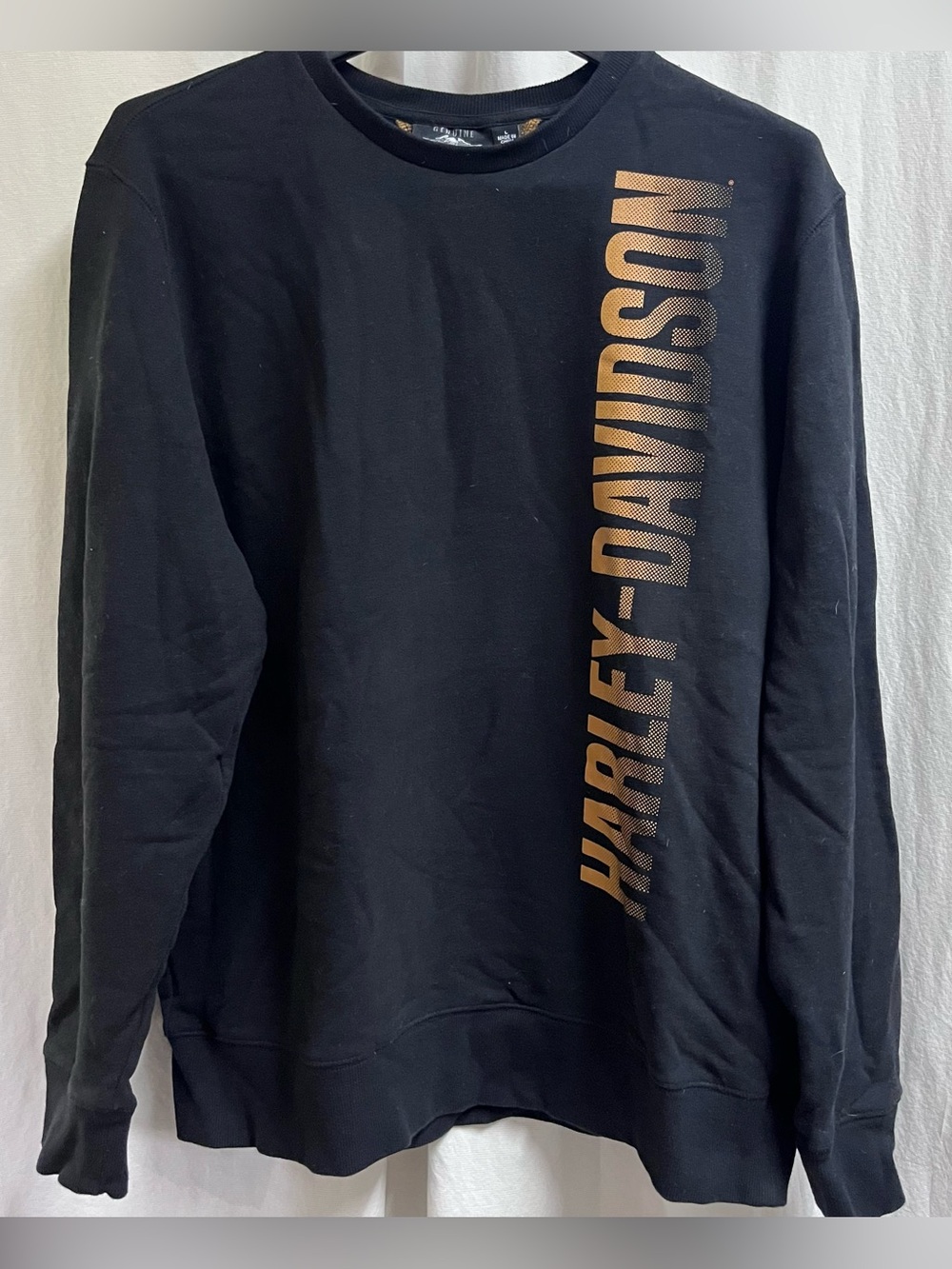 Harley Davidson 3D Motorcycles Black Sweatshirt Sz Large Spellout